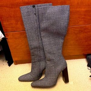 Balenciaga Plaid Heel Boots